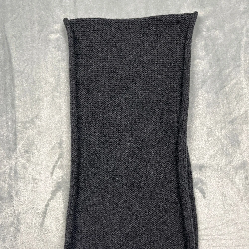 Vintage Y2K Gap Scarf Gray Lambswool Fair Isle Snowflake Knit Winter Accessory